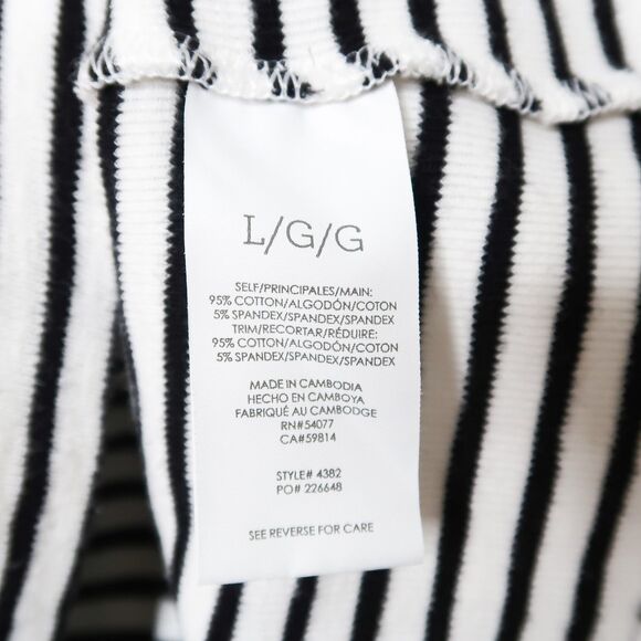 Cabi Womens Striped Tank Top Size Large‎ Striped Black White Cotton Blend Preppy - Picture 5 of 6
